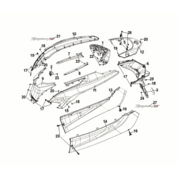 Body cover - tail light Sym Symphony ST 125i LC E5 ICY WHITE (WH-8028P)