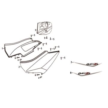 Body cover Sym Orbit II 125i E4 GRAY (GY-7450U)