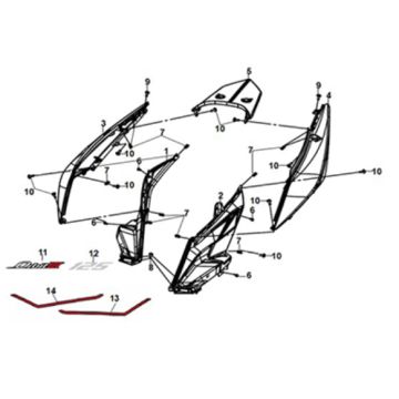 Body Cover Sym Orbit III 125i E5 Black (BK-007U)