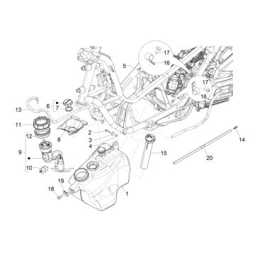 Serbatoio gas - Serbatoio galleggiante - Piaggio MP3 300 HPE/300 HPE Sport ABS Euro 5 2020-2022