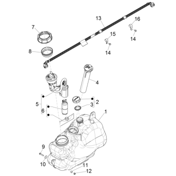 Serbatoio - serbatoio galleggiante - Piaggio MP3 350 Maxi Sport ABS Euro 4 2018-2020