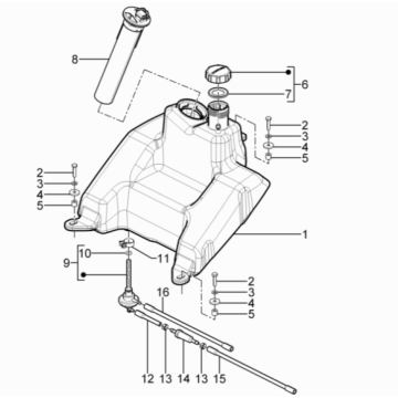 Serbatoio gas - Galleggiante serbatoio - Valvola di depurazione Piaggio Typhoon 50 2 tempi Euro 3 2011
