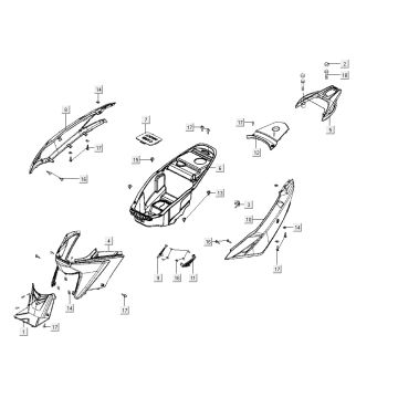 Parabrezza per moto - Scatola porta casco - portapacchi posteriore Agility CITY 16 125
