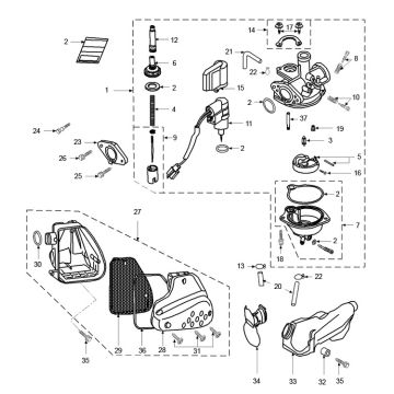 Carburatore - Filtro aria Peugeot Speedfight 2 50 2 tempi AC Euro2