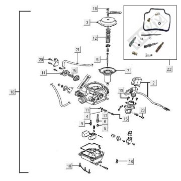 Parti del carburatore a 4 tempi Keihin 24mm