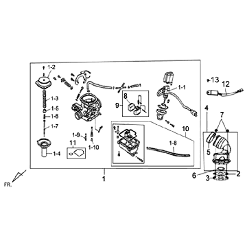 Carburatore Sym Fiddle II (BK-7C) grigio ferro