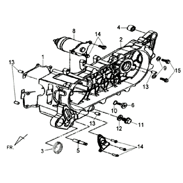 Carter - Motorino di avviamento Sym Fiddle II (BK-7C) grigio ferro