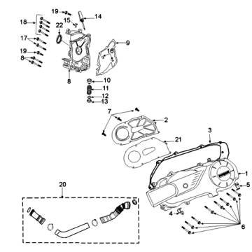 Carter deksel Peugeot Tweet 125 V E3 2013-2017