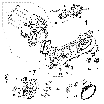 Carter Peugeot Speedfight 3 50 2 tempi LC nero