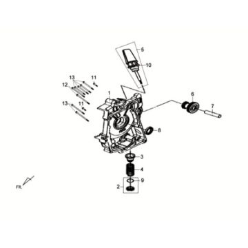 Carter rechts - start motor Sym Crox 50 E3