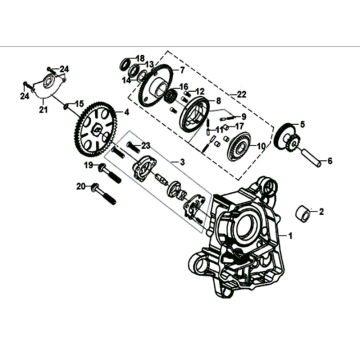 Basamento destro/Pompa olio SYM Symphony ST 125I E4