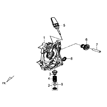 Carter destro - Filtro olio - Dipstick Sym Symphony SR (BK5560) nero