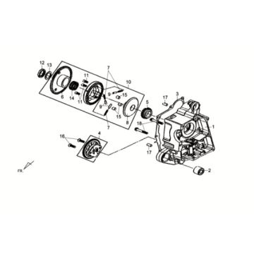 Carterdeel rechts - oliepomp Sym Crox 50 E3