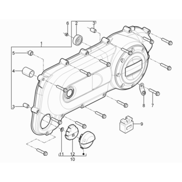 Coperchio carter Piaggio Typhoon 50 2 tempi Euro 3 2011