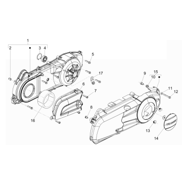 Coperchio carter Piaggio Beverly 125 RST 4V Euro 3 2010-2015