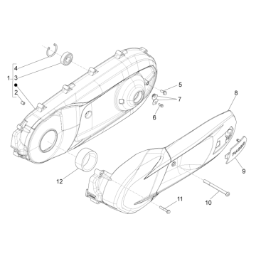 Coperchio carter Piaggio MP3 350 Maxi Sport ABS Euro 4 2018-2020