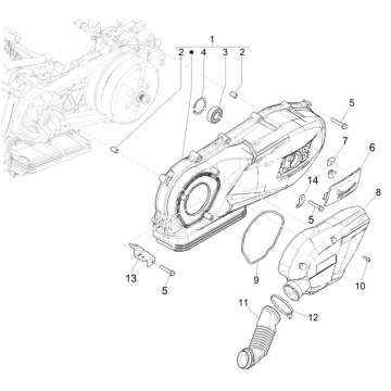 Coperchio carter Vespa GTS 125 IE ABS Euro 5 2021