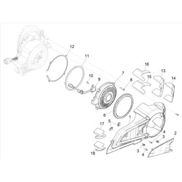 Coperchio carter Vespa Elettrica 25km/h 2021-2023