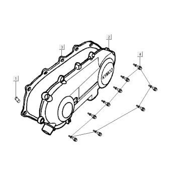 Coperchio carter Kymco Yup 50 2 tempi AC argento