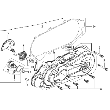 Coperchio carter - asse Kickstarter Sym DD50 blu