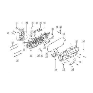 Carter - Coperchio carter Kymco People One 125i 4T AC