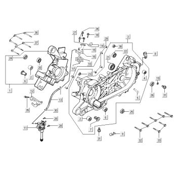 Pompa olio Carterhalf Kymco Yup 50 2 tempi AC argento