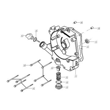 Carter destro - Asta di livello - Filtro olio Kymco Agility 16'+ 50i 4 tempi Euro 4 blu opaco