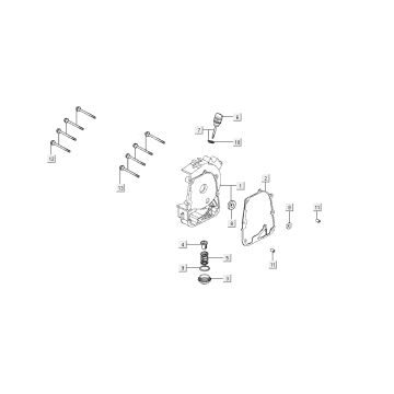 Carter destro - Asta di livello - Filtro olio Kymco Super8 50 4 tempi 2009→ nero