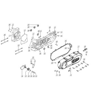 Carter - Coperchio carter - Albero kickstarter Kymco Agility City 16" 125 4T AC