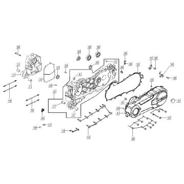 Carter - Coperchio carter - Asse Kickstarter Kymco Agility 16'+ 50i 4 tempi Euro 4 blu opaco