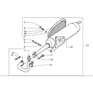 Scarico AC Piaggio Zip RST 50 2 tempi