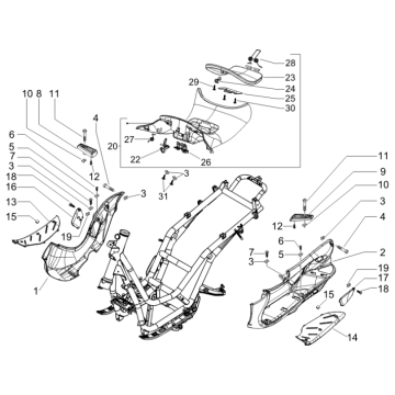 Pedana - Poggiapiedi Piaggio Beverly 500 Euro 3 2007-2012