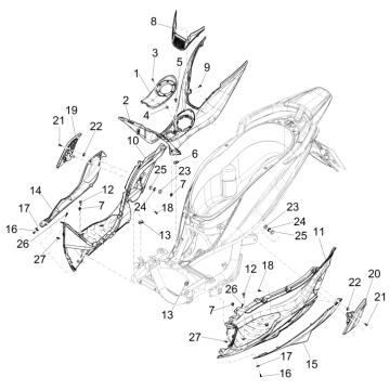 Pedana - Poggiapiedi Piaggio Medley 150 IE ABS Euro 4 2016-2020