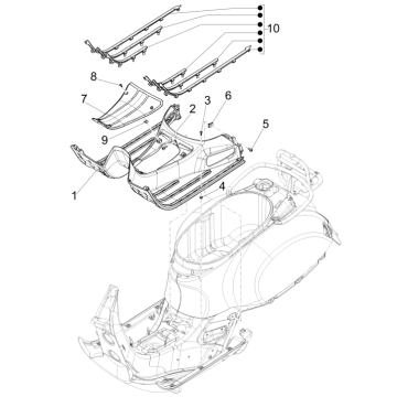 Pedana - Poggiapiedi Vespa GTS 125 IE ABS Euro 5 2021