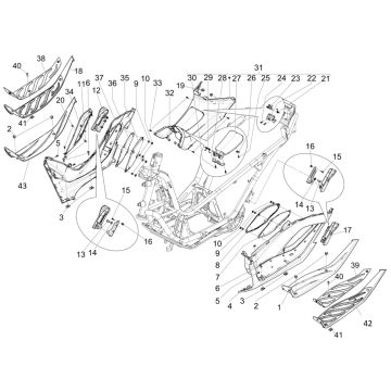 Pedana - Poggiapiedi Piaggio MP3 300 HPE/300 HPE Sport ABS Euro 5 2020-2022