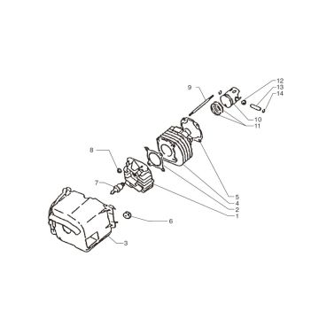 Cilindro - Pistone - Testa cilindro Moto Martin Tir 10 pollici 50 2 tempi AC 45 km/h
