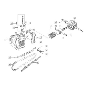 Cilindro - Pistone - Albero motore Kymco Agility RS 4 tempi bianco 09
