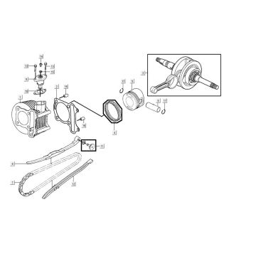 Cilindro - Albero motore Agility 16+ 200i Matt Metallic Silver