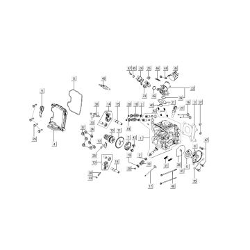 Testa cilindro - Albero a camme - Valvole Kymco New Sento 50i 4 tempi rosso