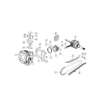 Cilindro - Pistone - Albero motore Kymco New Sento 50i 4 tempi