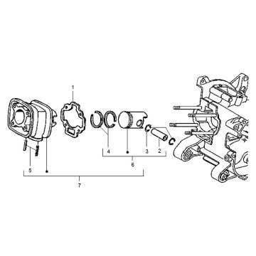 Cilindro - Pistone Gilera Runner 50 2 tempi LC 1998-2005