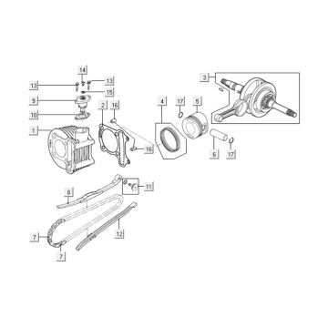 Cilindro - Pistone - Albero motore Kymco People One 125i 4T AC