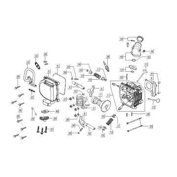 Testa cilindro - albero a camme - SLS Kymco Sento 50 4 tempi marrone