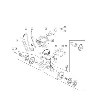 Cilindro - Pistone - Albero motore Kymco MXU 300