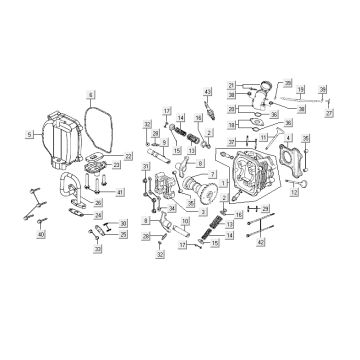 Testa cilindro - albero a camme - SLS Kymco Agility RS 4 tempi bianco 11