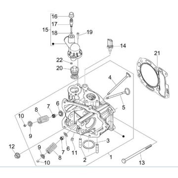 Testata Piaggio MP3 300 ie LT Business - Sport (con e senza ABS) 2016-2018