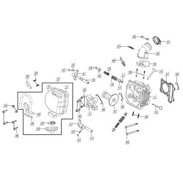 Testa cilindro Kymco Agility 16'+ 4 tempi nero lucido