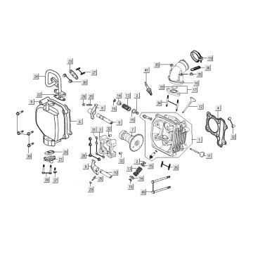 Testa cilindro Kymco People S 50 4 tempi blu cristallo