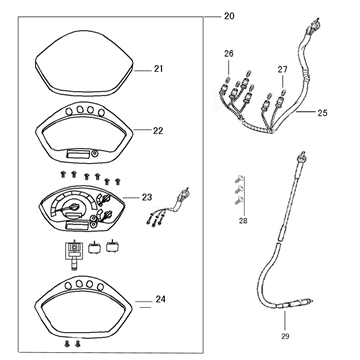 Contachilometri - Cockpit - Cavo contachilometri Znen VPA blu scuro opaco