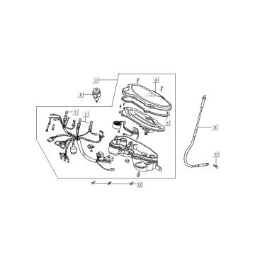 Contachilometri - Cockpit - Cavo tachimetro Kymco DJ 2-stroke Silver